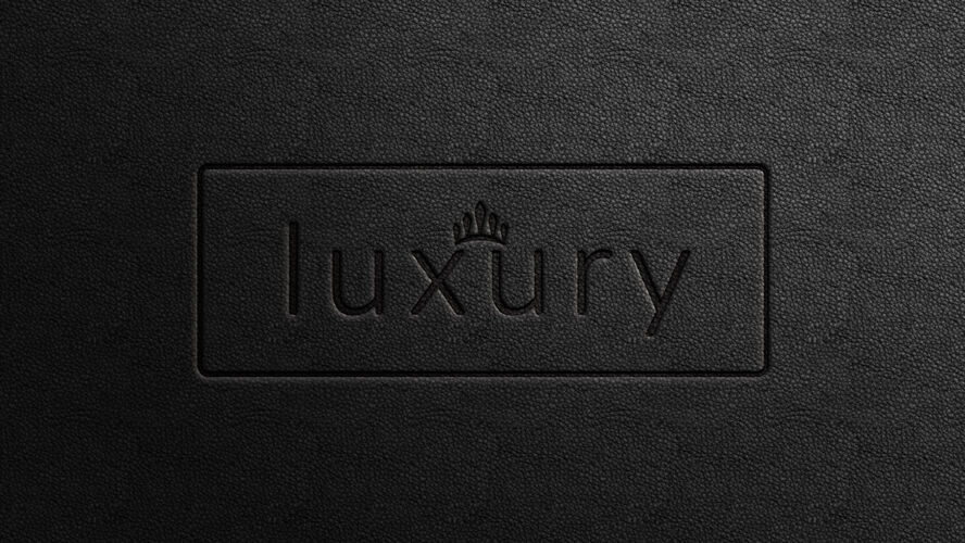 皮革黑色皮革上压制的豪华标志模型模型三维三维标志