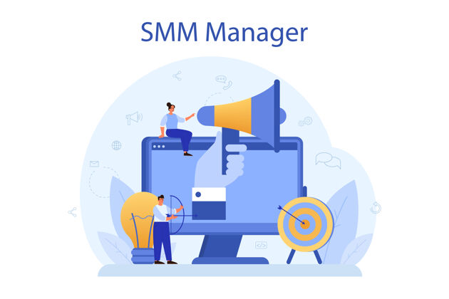 网站Smm社交媒体营销理念商业客户互联网
