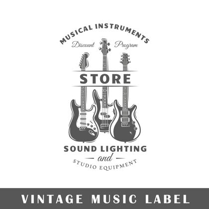 仪器音乐标签独立插图商店吉他摇滚