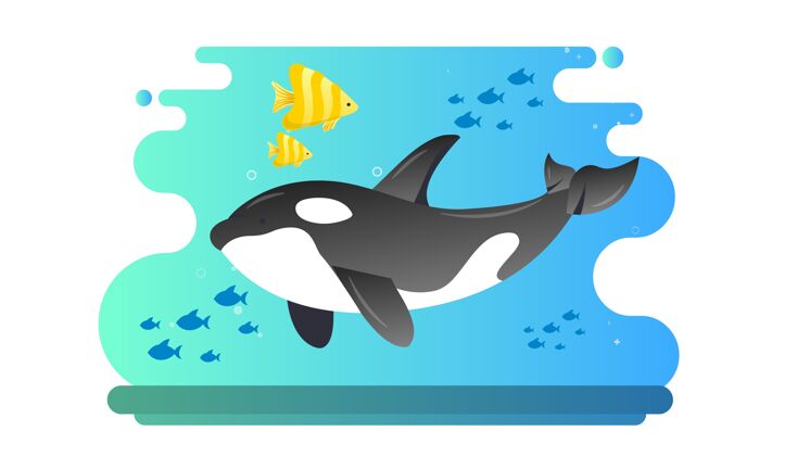 水世界海洋日插画背景动物世界海洋日插图