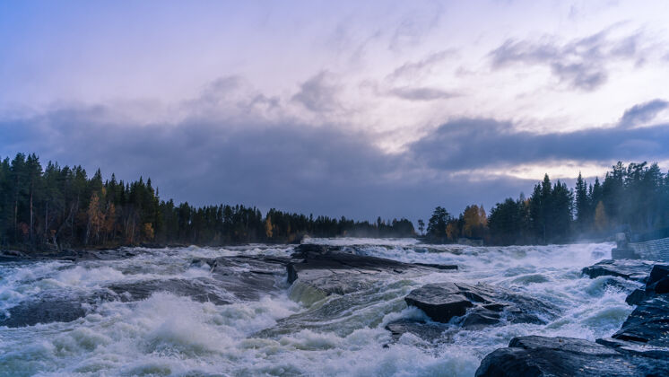 河流瑞典的河流景观流景观自然