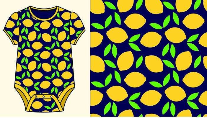 水果柠檬图案婴儿连身衣衣服衣服工作服
