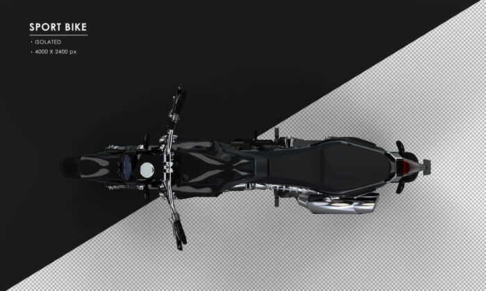 场景创建器孤立的黑色运动自行车从顶视图渲染自行车3d渲染