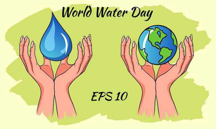 滴世界水日一滴水和一颗行星在手中保护国际水