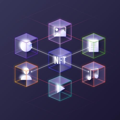 网络梯度图解nft概念货币交换支付