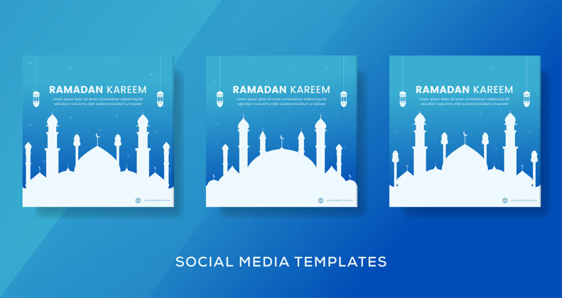 在线Ramadankareem社交媒体帖子横幅销售Instagram帖子清真寺