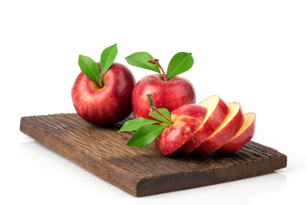花园红苹果果实隔离在白色背景上配料提取物有机