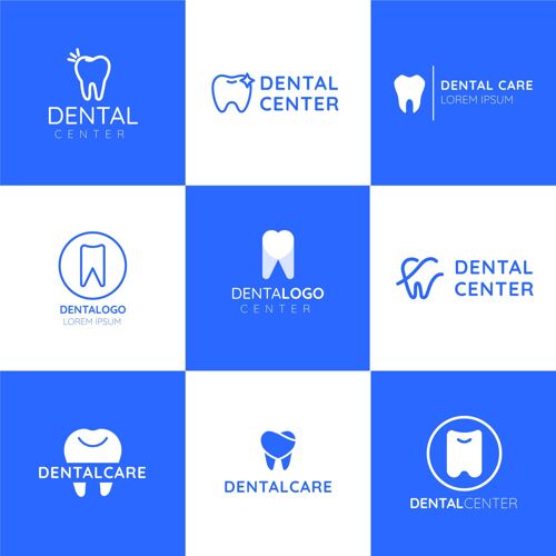 护理平面牙科标志模板收集口腔保健牙科护理