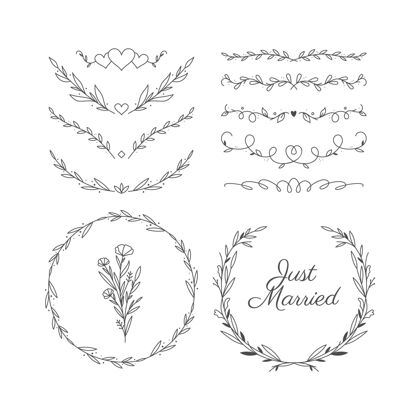 联合线性平面婚礼饰品系列平面设计包装分类