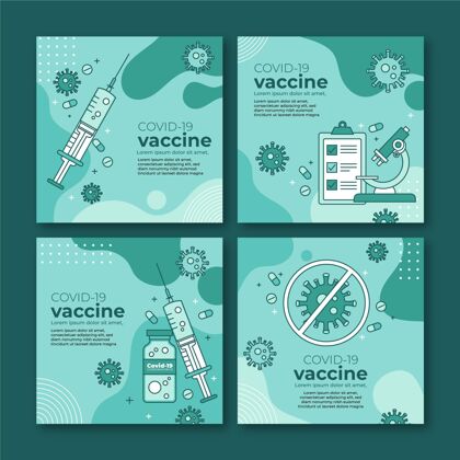 帖子线性平板疫苗instagram后期收集社交媒体模板设置注射