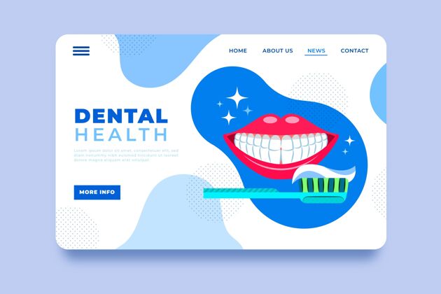 卫生平面牙科护理网页模板医疗健康登录页