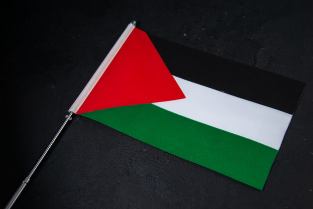 战争黑色的巴勒斯坦国旗正面图葬礼死亡战士