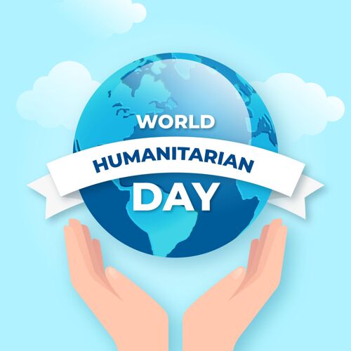 国际世界人道主义日插画梯度人道主义全球