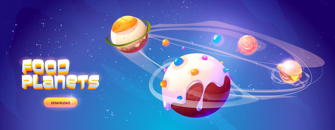 银河食物星球太空街机游戏幻想星球旗帜横幅鸡蛋街机