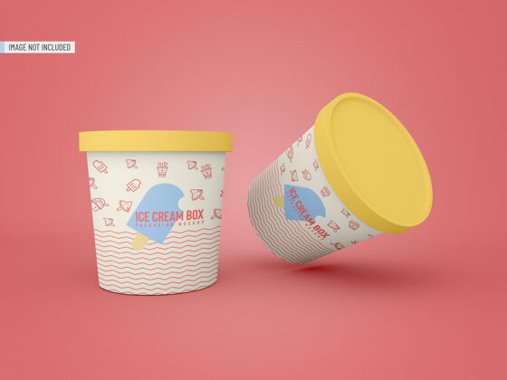 食品冰淇淋罐包装模型清洁奶制品逼真