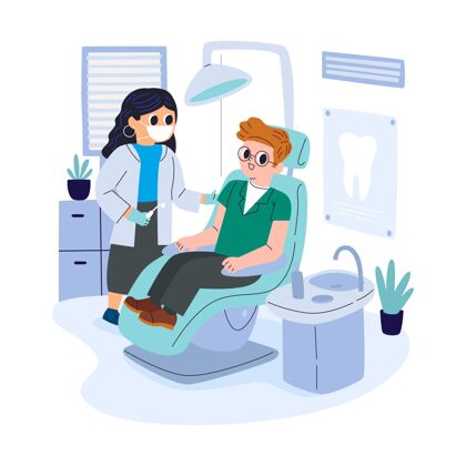 口腔卡通牙齿护理概念插图保健牙科牙科护理