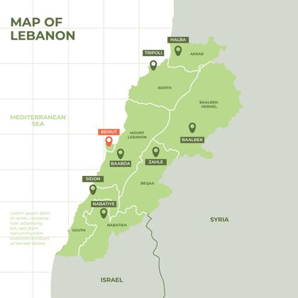 等高线平面设计黎巴嫩地图网格地图共和国