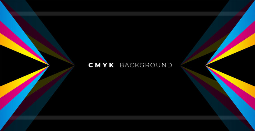 图案几何黑色背景与cmyk颜色Cmyk印刷机三角形