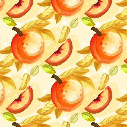 水果详细的桃花图案设计水果图案细节图案装饰