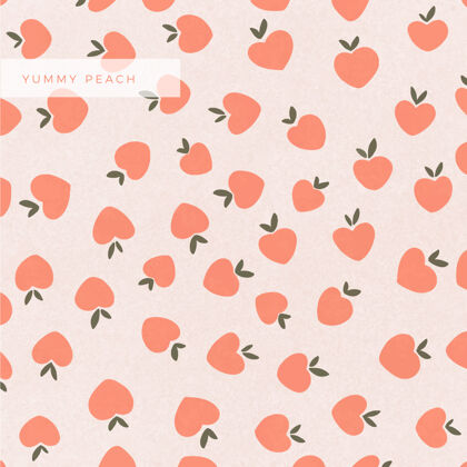 图案美味的手绘橙色桃子背景设计美味水果桃子背景桃子