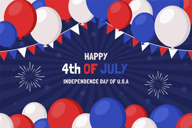 独立日七月四日-独立日气球背景气球庆典7月4日