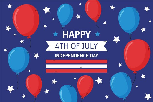 独立日背景手绘七月四日独立日气球背景墙纸节日独立日