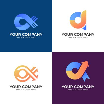 公司标识渐变色alpha徽标标识模板企业标识品牌