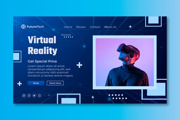 技术技术和未来的登录页数字连接虚拟现实