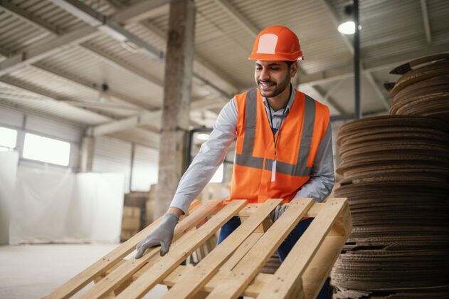 工作场所用重型木质材料工作的人职业设备工作