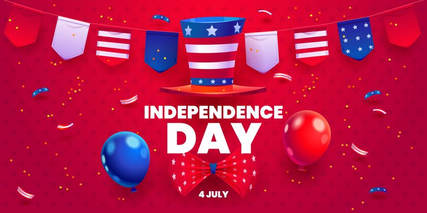 庆典卡通七月四日-独立日气球背景美国气球背景美国