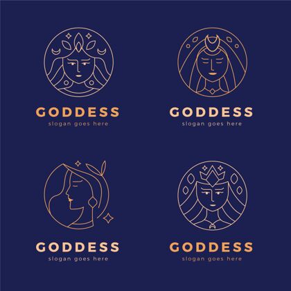 企业女神标志模板收集线性女神品牌
