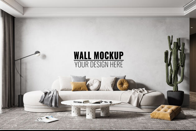 室内设计室内现代客厅墙壁模型白色框架3d渲染模型