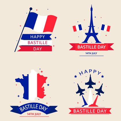 分类巴士底狱日徽章系列平面设计法国收藏