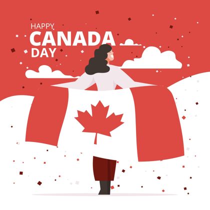 活动加拿大日庆祝插画贺卡加拿大日加拿大