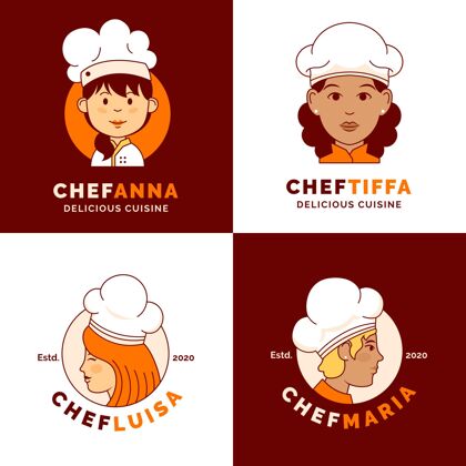公司平面女厨师标志模板标志品牌标识模板