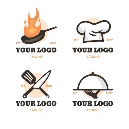 企业标识Flatchef标志系列企业公司厨师标识