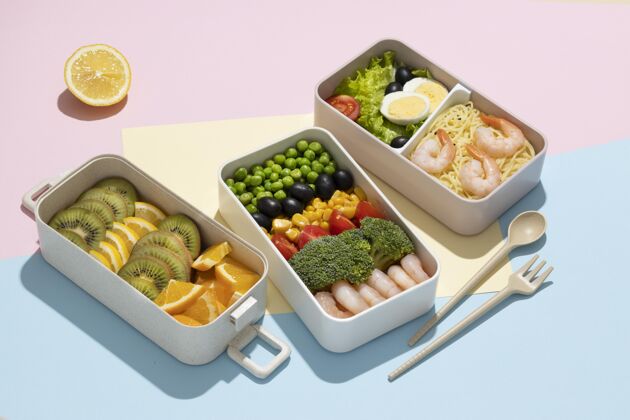 健康美味的便当盒组成东方小吃日本