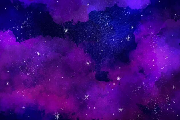天文学手绘水彩画银河墙纸小行星太空宇宙