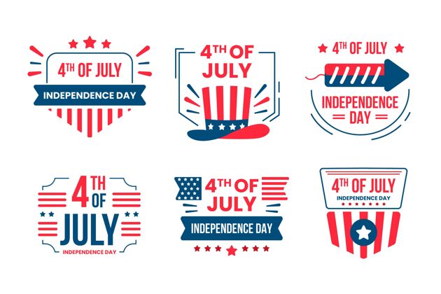 美国七月四日-独立日标签系列爱国美国活动