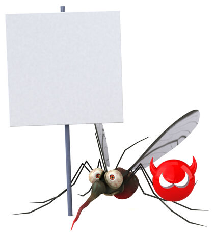 危险蚊子-三维插图传播邪恶人物