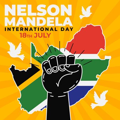 庆典纳尔逊·曼德拉国际日插画平面设计认可拳头