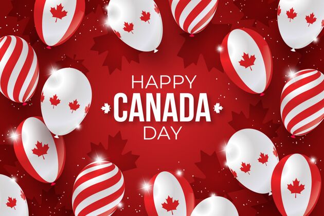 加拿大现实加拿大日气球背景加拿大日加拿大庆典