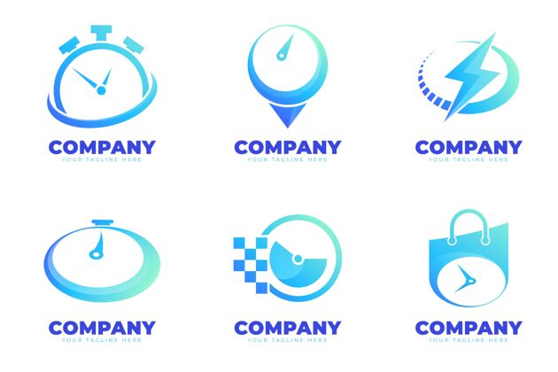 Company创意手表标志模板identityCompanyLogoGradient