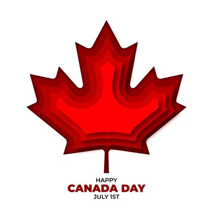 枫叶加拿大日纸制插图庆祝快乐加拿大日纸风格
