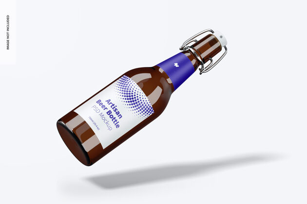 玻璃瓶工匠啤酒瓶模型 下降标签设计啤酒啤酒包装