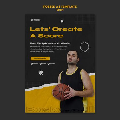 男人男篮比赛海报模板篮球运动员海报冠军