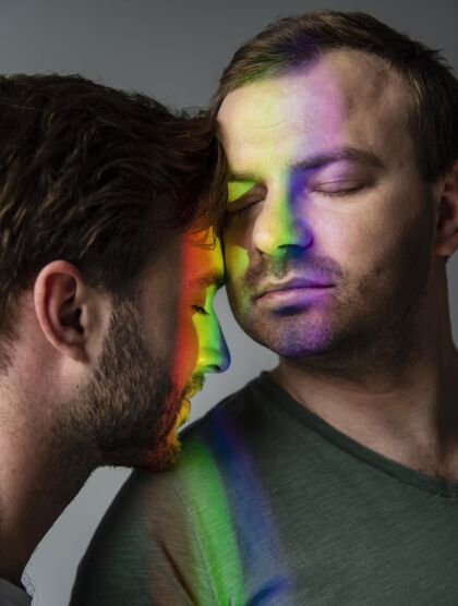 同性恋带彩虹符号的Lgbt社区情侣彩虹同性恋运动