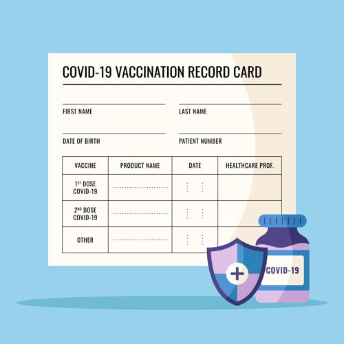 疫苗扁平冠状病毒疫苗接种记录卡模板疫苗大流行流行病