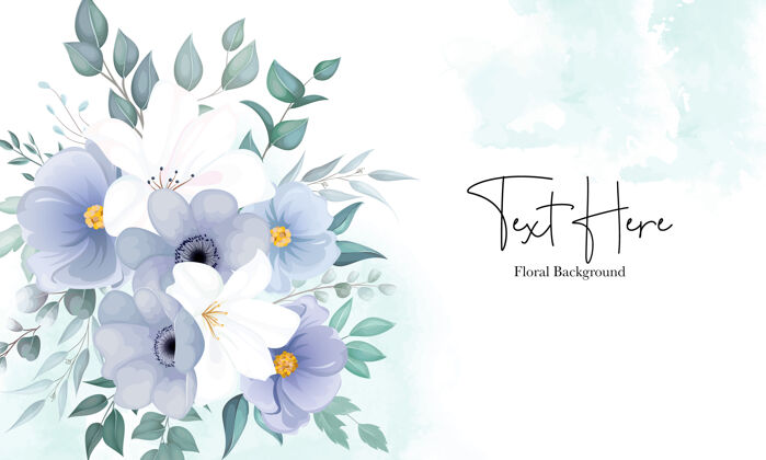 白色美丽的花卉背景与优雅的海军蓝和白色的花分支植物背景