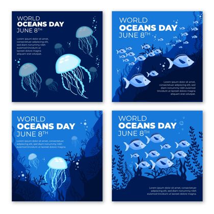 星球平面世界海洋日instagram帖子集环境海洋包装